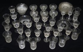 An extensive Edwardian part suite of cut table glass