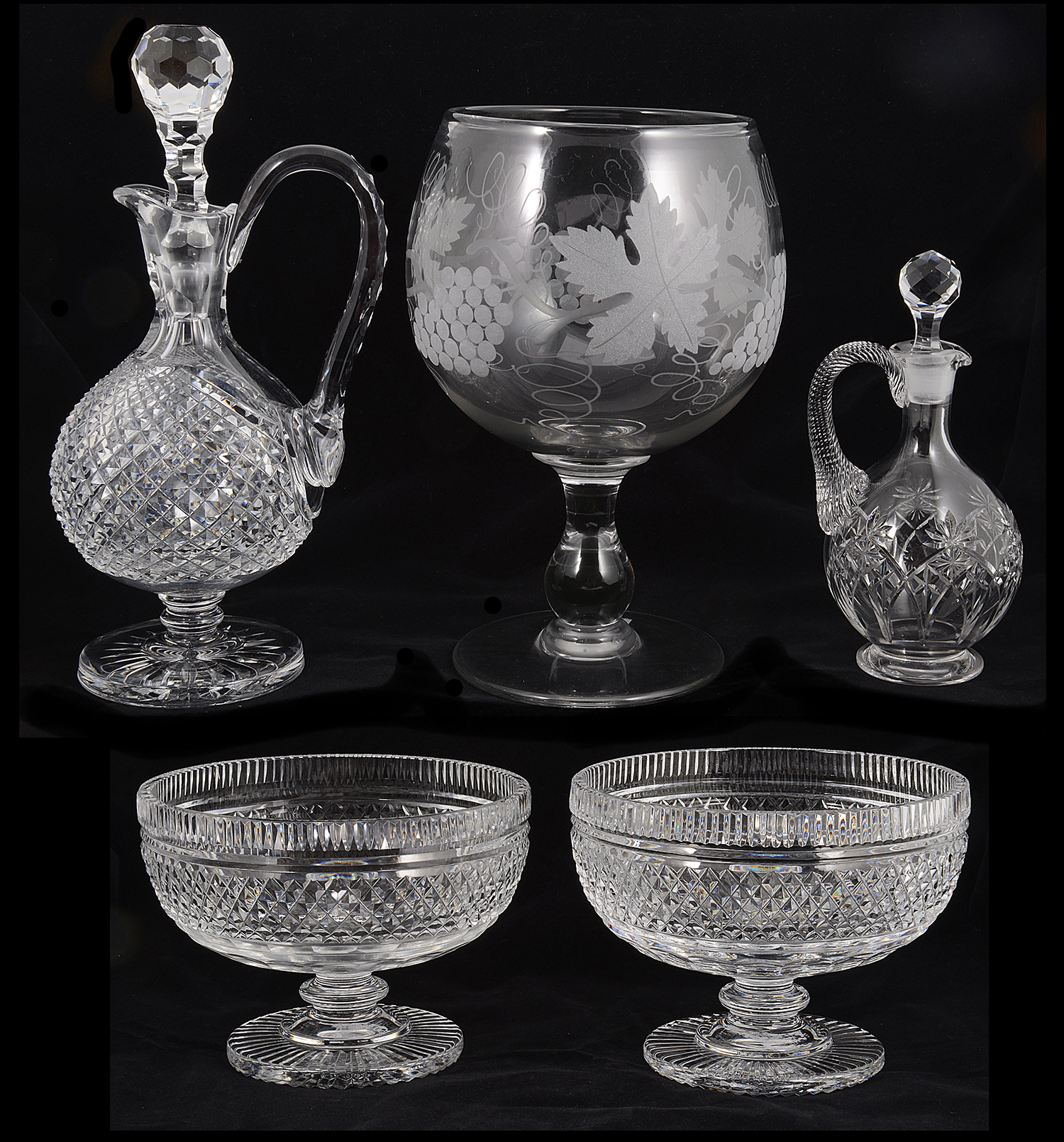 A small selection of glass to include Waterford crystal