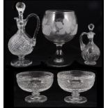 A small selection of glass to include Waterford crystal