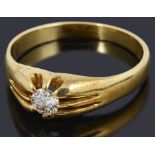 A gentleman's gold single stone diamond ring