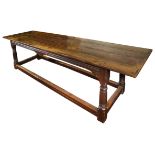 A 17th century oak refectory table