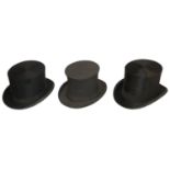 Three assorted Victorian and later top hats