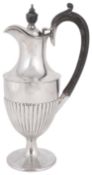 A late Victorian small silver ewer