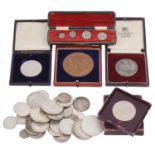 A collection of mostly 19th century and later British and foreign silver and other coins