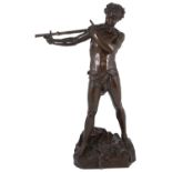 Felix Maurice Charpentier (Fr. 1858-1924) a late 19th c bronze model of Pan entitled 'Improvisateur'