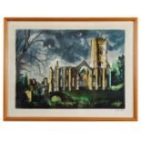 John Piper (British 1903-1992) Fountain Abbey, Yorkshire, screenprint in colours