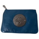 A Mulberry teal leather clutch pouch