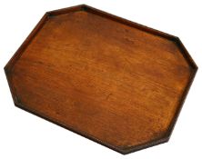 A large George III mahogany tea tray