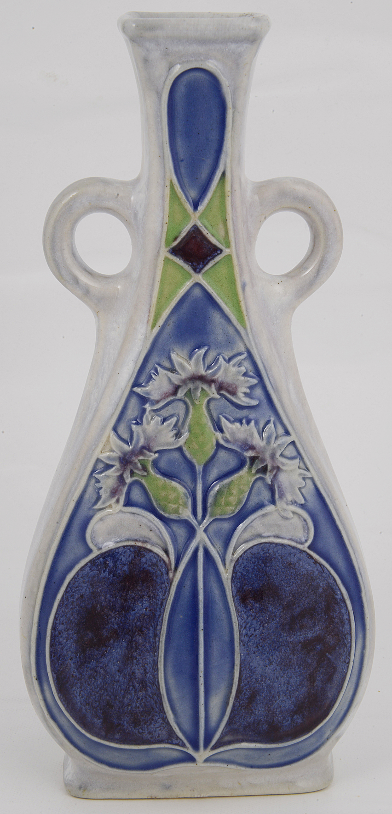 A Royal Doulton Lambeth twin handled Art Nouveau vase by Leslie Harradine - Image 2 of 3