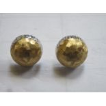 18ct WHITE AND YELLOW GOLD STUD EARRINGS