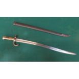 1866 PATTERN CHASSEPOT RIFLE BAYONET WITH SCABBARD