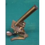 VINTAGE BRASS MICROSCOPE BY HANDLEERS DUBLIN