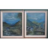 OCTAVIA THOMSON, PAIR OF FRAMED OIL ON BOARDS DEPICTING COUNTRY RIVER SCENES, DATED 1975,