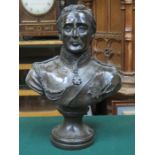 VINTAGE BUST OF THE DUKE OF WELLINGTON, SIGNED WARREN,