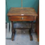 19th CENTURY ROSEWOOD SINGLE DRAWER SIDE TABLE