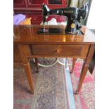 SINGLED DRAWER SIDE CABINET CONTAINING SINGER SEWING MACHINE