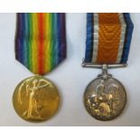 WORLD WAR I PAIR OF MEDALS TO B25664 ABS WHITE A.