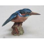 BESWICK GLAZED CERAMIC KINGFISHER,