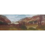 JOHN M DEGUAN, FRAMED AND GLAZED COLOURED ETCHING- BOAM CRAG,