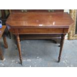 VICTORIAN MAHOGANY FOLD OVER TEA TABLE