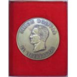 CASED SIMON BOLIVAR LIBERATION COMMEMORATIVE MEDALLION