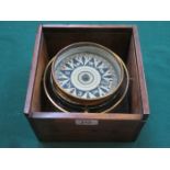 MAHOGANY CASED SHIPS COMPASS