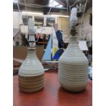 TWO POTTERY TABLE LAMPS