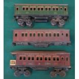 THREE PRE WAR LARGE GAUGE AMERICAN OUTLINE COACHES BY BINGS