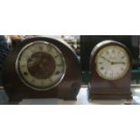 TWO DECORATIVE MANTLE CLOCKS