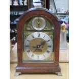 19th CENTURY MAHOGANY CASED BRACKET CLOCK WITH ORMULU MOUNTED BRASS DIAL BY FENWICK,