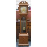 OAK CASED GRANDMOTHER CLOCK