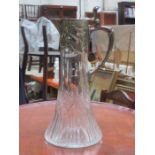 SILVER PLATED AND CUT GLASS ART NOUVEAU CLARET JUG IN THE WMF MANNER,