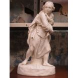 LATE 19th CENTURY UNGLAZED PARIAN WARE FIGURE GROUP (AT FAULT),