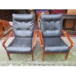 PAIR OF MID CENTURY LOW SEATED CINTIQUE ARMCHAIRS