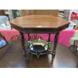 OCTAGONAL TOPPED VICTORIAN MAHOGANY PARLOUR TABLE 30