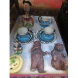 SUNDRY CERAMICS INCLUDING SCOTTISH PART TEA SET, TOBY JUG AND CARLTONWARE POT AND COVER, ETC.