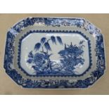19th CENTURY ORIENTAL BLUE AND WHITE OCTAGONAL DEEP SERVING DISH,