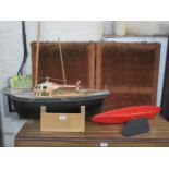 TWO WOODEN MODEL SHIPS