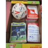 SIGNED LIVERPOOL FC BALL AND VARIOUS FOOTBALL PROGRAMMES