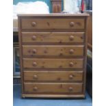 20th CENTURY PINE CHEST OF FIVE DRAWERS