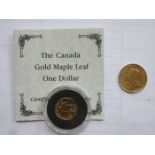 CANADA MAPLE LEAD GOLD ONE DOLLAR COIN PLUS 1897 SMALL GOLD COIN