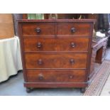 VICTORIAN MAHOGANY TWO OVER THREE CHEST OF DRAWERS