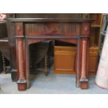 20th CENTURY WOODEN FIRE SURROUND