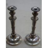 PAIR OF SILVER PLATED CANDLESTICKS,