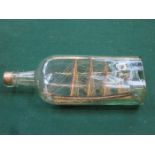 LATE 19th CENTURY FOUR MASTED MODEL SHIP IN BOTTLE