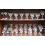 SET OF SIX STUART CRYSTAL DRINKING GLASSES AND VARIOUS OTHER DRINKING GLASSES, ETC.