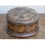 GOOD QUALITY MARQUETRY INLAID EMBROIDERED FOOT STOOL
