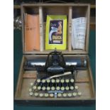 BLICK HOME TYPEWRITER AND CASE WITH ACCOMPANYING INSTRUCTION LEAFLETS