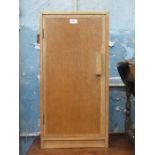 LIGHT OAK ART DECO STYLE SINGLE DOOR CUPBOARD