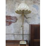 GILT METAL AND ONYX 20th CENTURY STANDARD LAMP WITH SHADE
